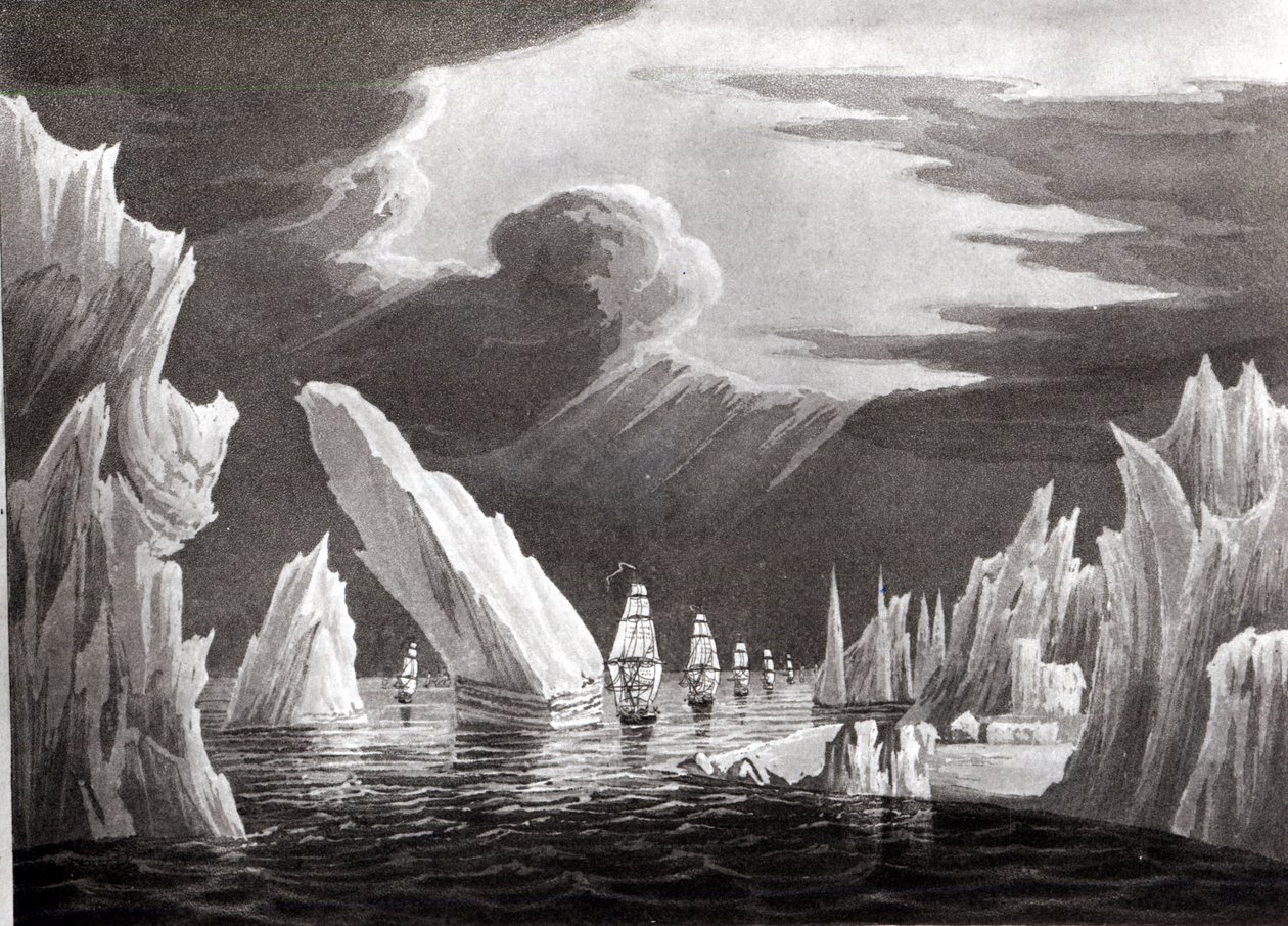 Passaggio attraverso il ghiaccio, 16 giugno 1818 inciso da D. Havell da Captain N. Rofs
