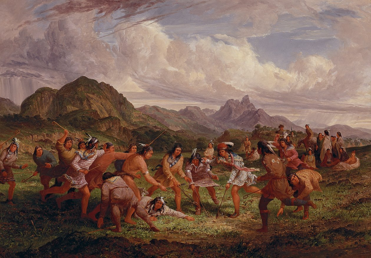 Gioco con la palla tra gli indiani Sioux, 1851 da Captain Seth Eastman
