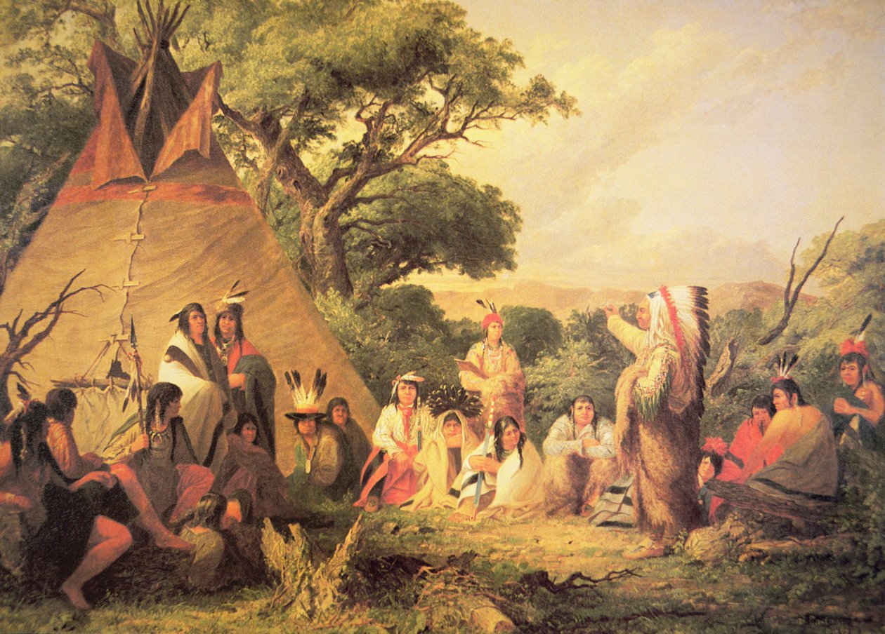 Consiglio degli indiani Sioux da Captain Seth Eastman