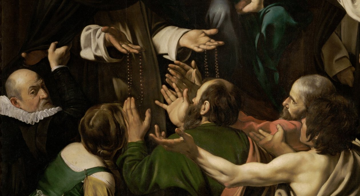 Madonna del Rosario da Michelangelo Merisi da  Caravaggio