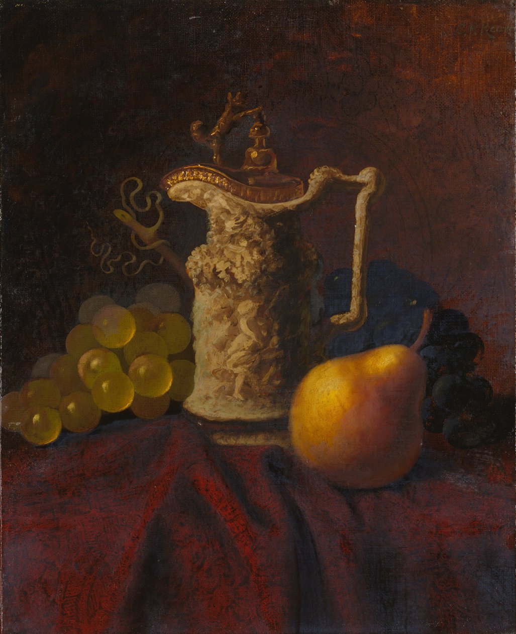 Natura morta con brocca e frutta da Carducius Plantagenet Ream