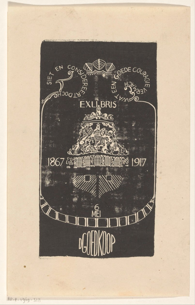 Ex libris di D. Goedkoop da Carel Adolph Lion Cachet
