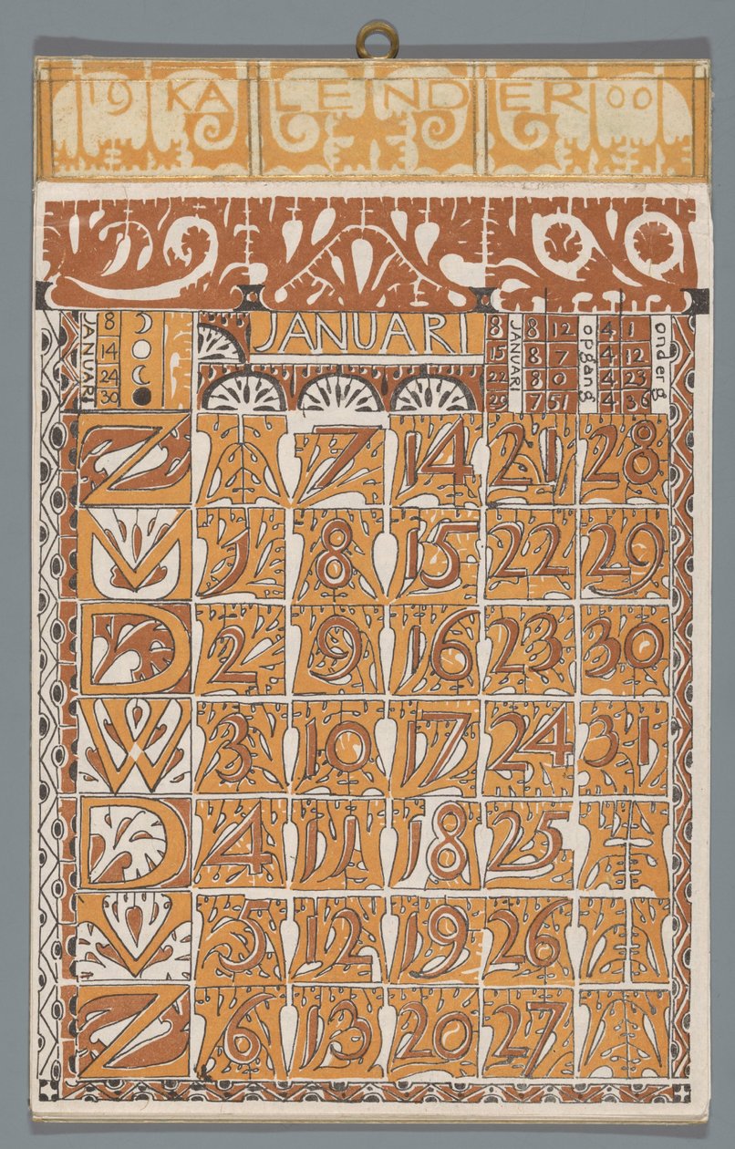 Kalender 1900 da Carel Adolph Lion Cachet