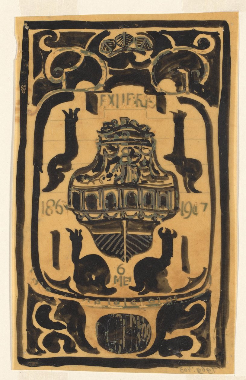 Entwurf für ein Exlibris für D. Goedkoop da Carel Adolph Lion Cachet