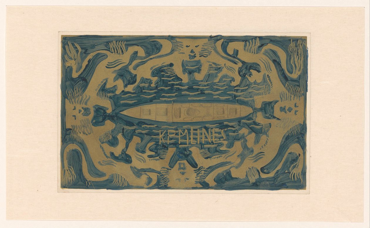 Progetto per vignetta della Koninklijke Paketvaart Maatschappij, K.P.M. Lines da Carel Adolph Lion Cachet