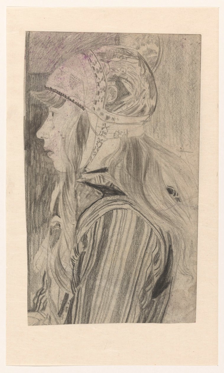 Ritratto di ragazza in costume tradizionale di Marken da Carel Adolph Lion Cachet