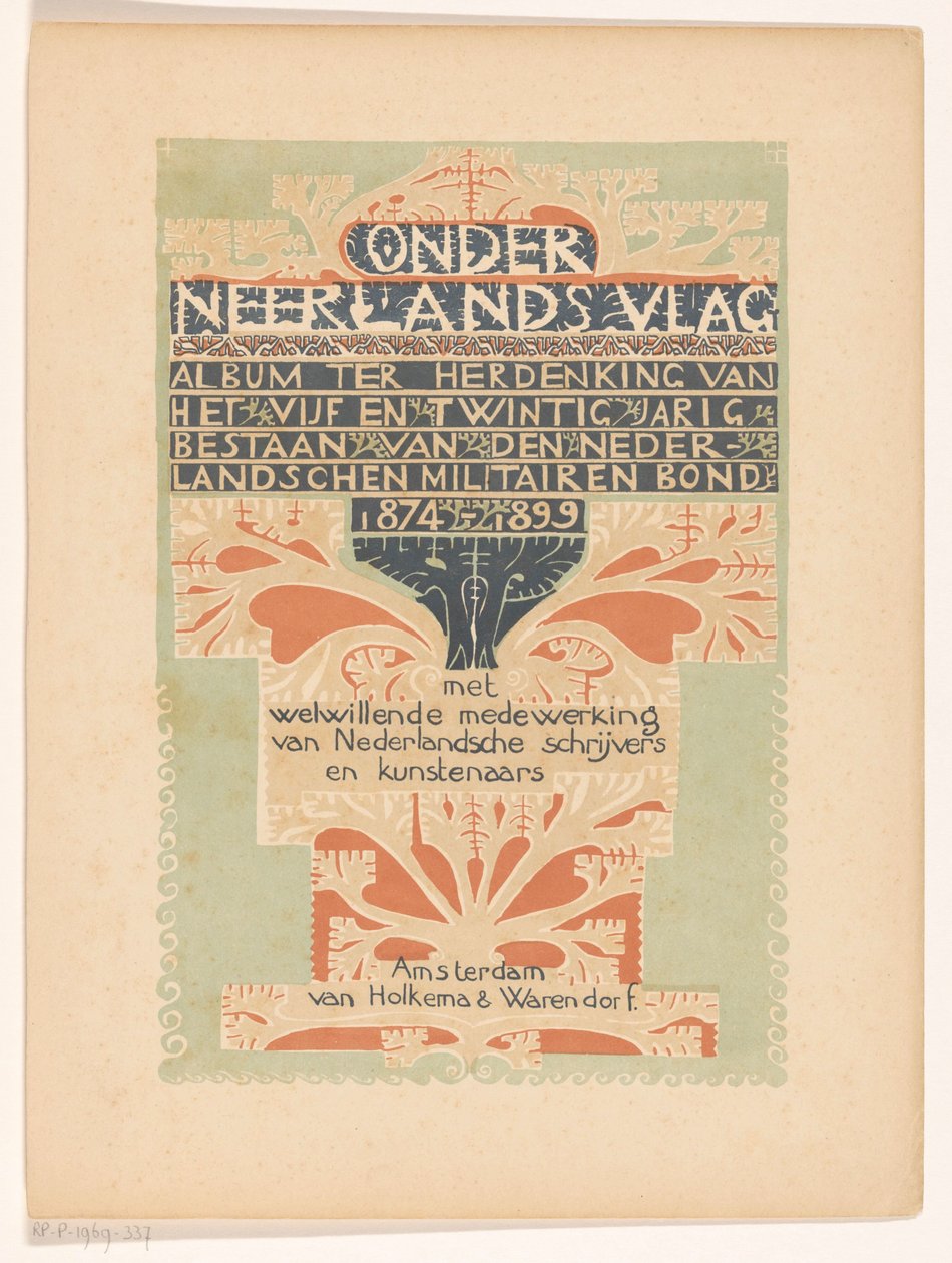 Titelblatt für: Unter niederländischer Flagge, 1899 da Carel Adolph Lion Cachet