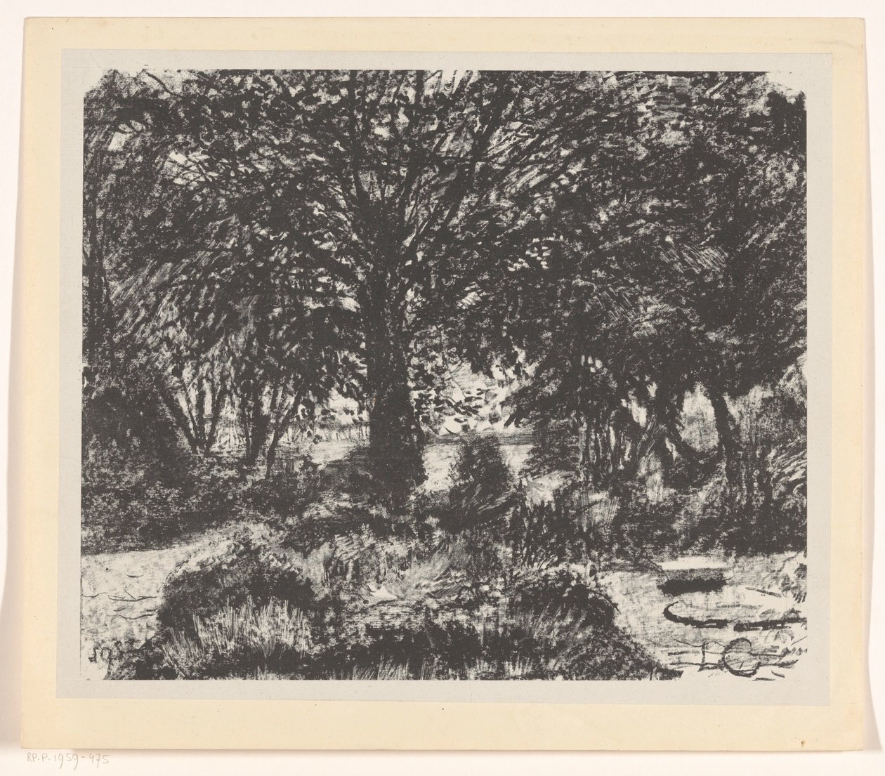 Giardino con grande albero da Carel Adolph Lion Cachet