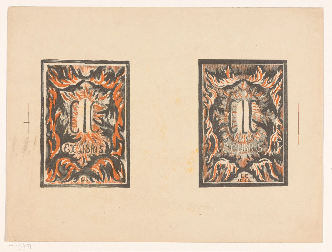 Due ex libris di Carel Lion Cachet da Carel Adolph Lion Cachet