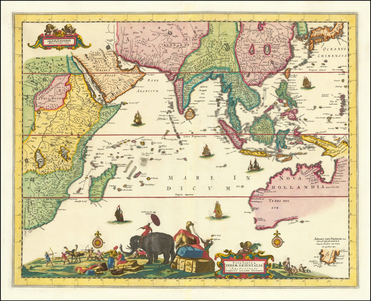 Mappa del XVII secolo centrata sull