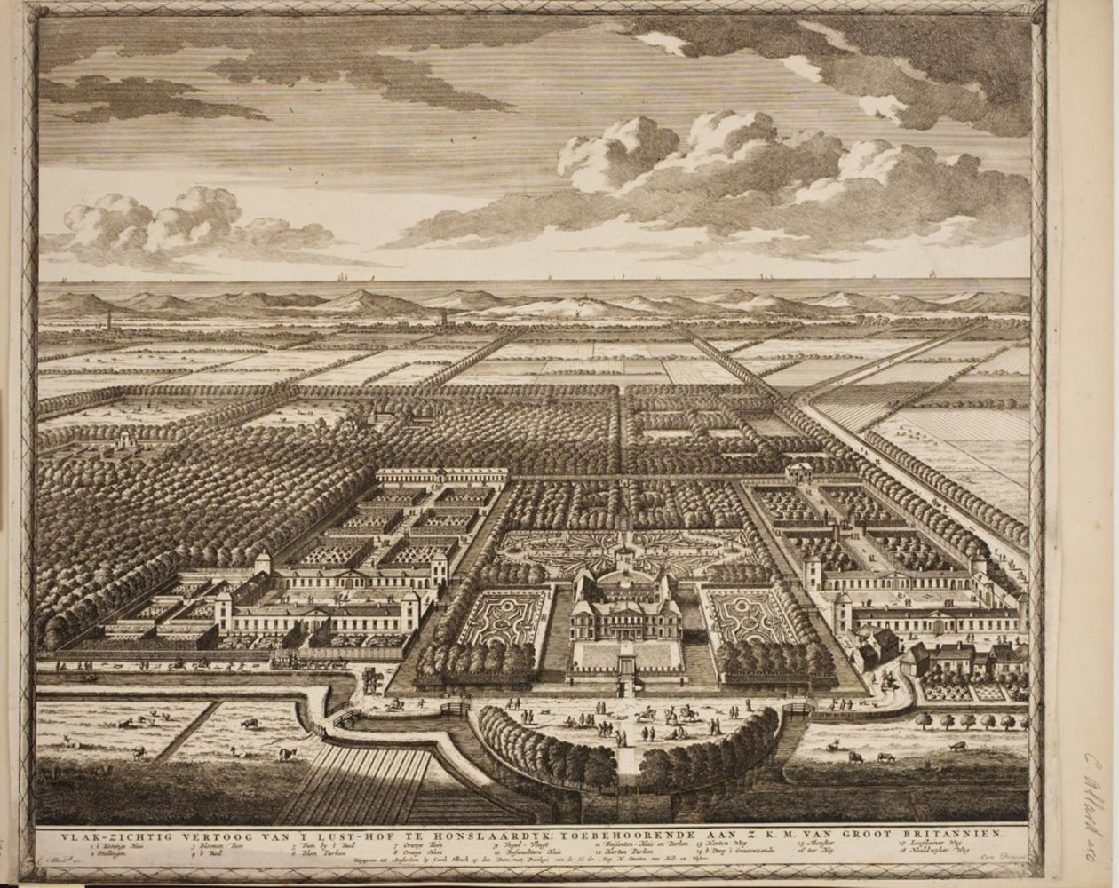 Palazzo di piacere di Frederik Henrik a Hornslaardyck presso Gravesand da Carel Allard