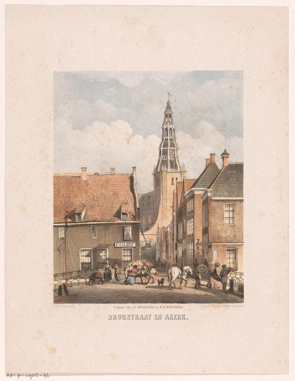 Brugstraat e chiesa Der Aa a Groningen da Carel Christiaan Antony Last