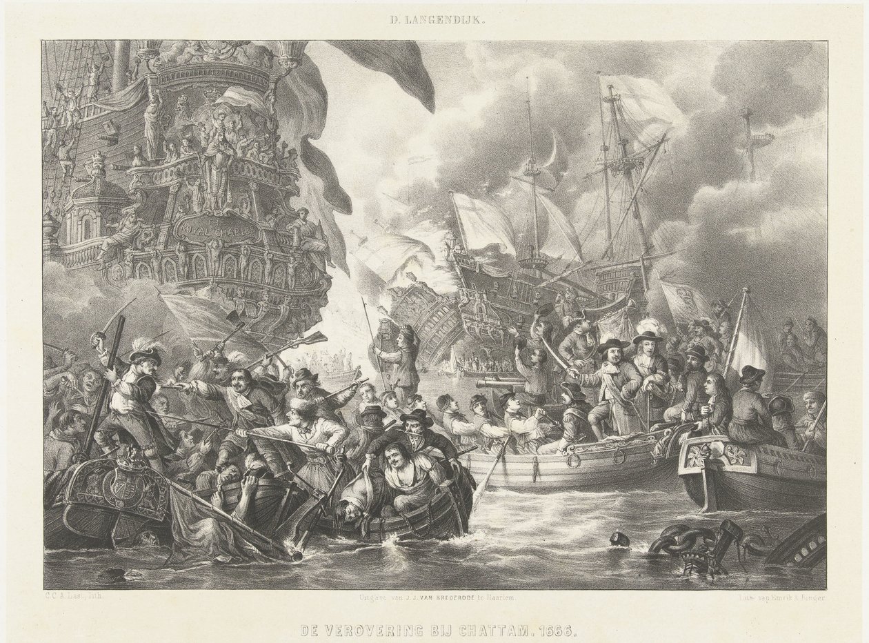 La spedizione a Chatham e la conquista della Royal Charles, 1667 da Carel Christiaan Antony Last