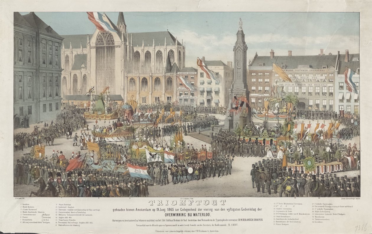 Trionfo tenuto ad Amsterdam il 19 giugno 1865 in occasione della celebrazione del cinquantesimo anniversario della vittoria di Waterloo da Carel Christiaan Antony Last
