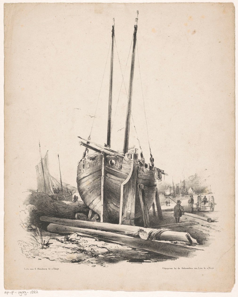 Barca da pesca in riparazione da Carel Christiaan Antony Last