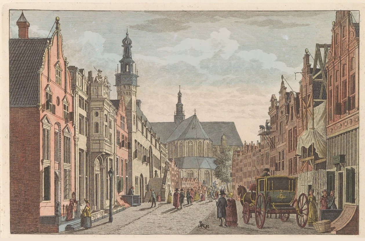 Langestraat ad Alkmaar, ca. 1790 da Carel Frederik Bendorp (I)