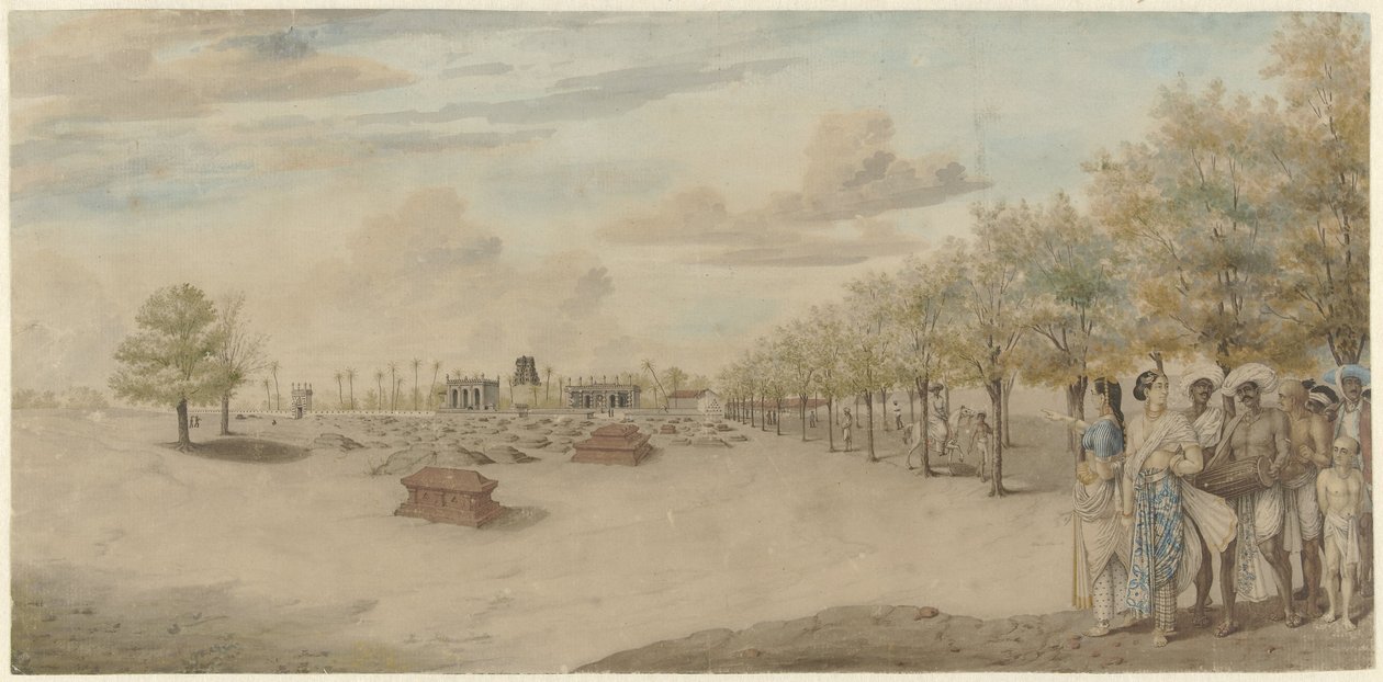Cimitero con corteo funebre in India da Carel Frederik Reimer