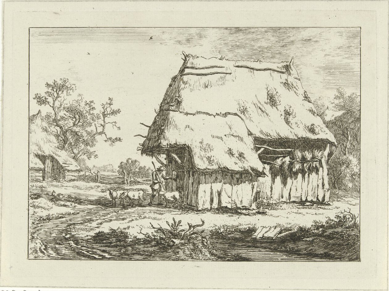 Pastore presso un ovile da Carel Lodewijk Hansen