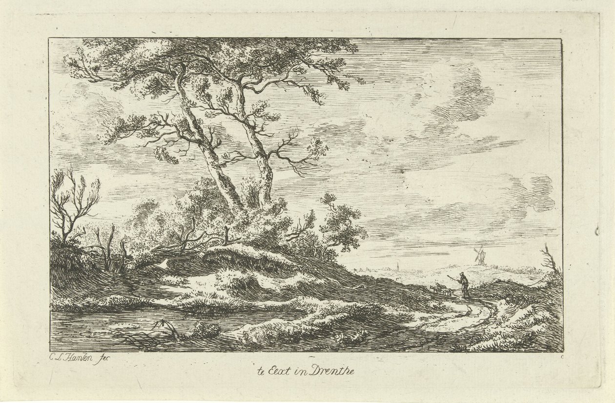 Pastore su una strada di campagna da Carel Lodewijk Hansen