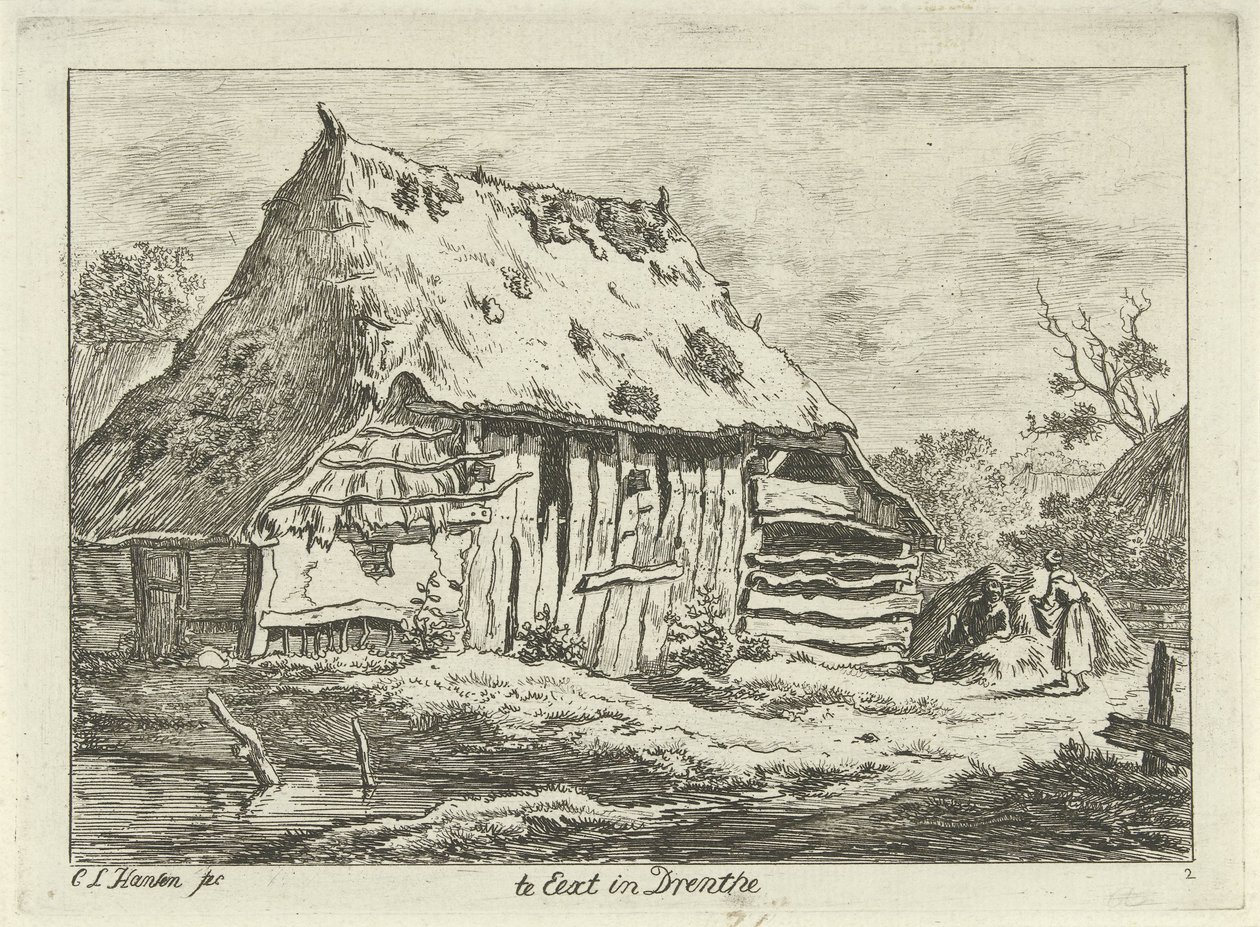 Coppia presso un fienile (Paesaggi) da Carel Lodewijk Hansen