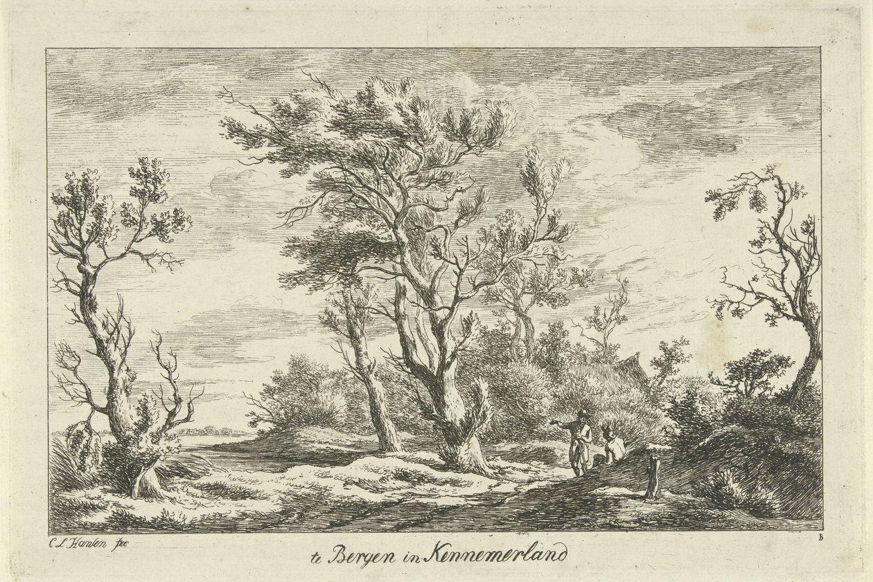 Viaggiatori in un paesaggio da Carel Lodewijk Hansen