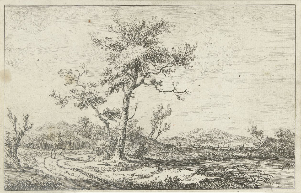 Cavaliere che conversa su una strada di campagna da Carel Lodewijk Hansen