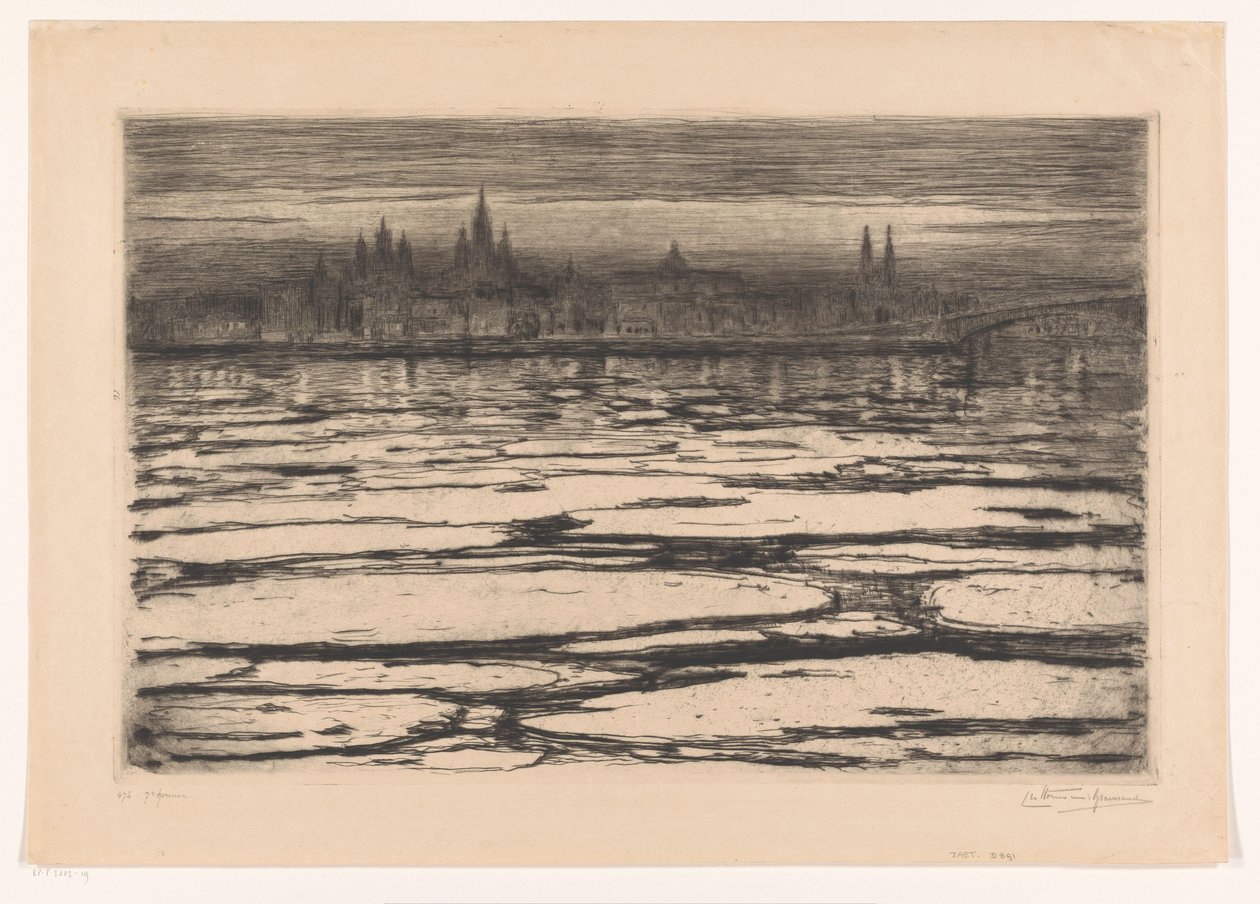 Ghiaccioli sul Reno da Carel Nicolaas Storm van 