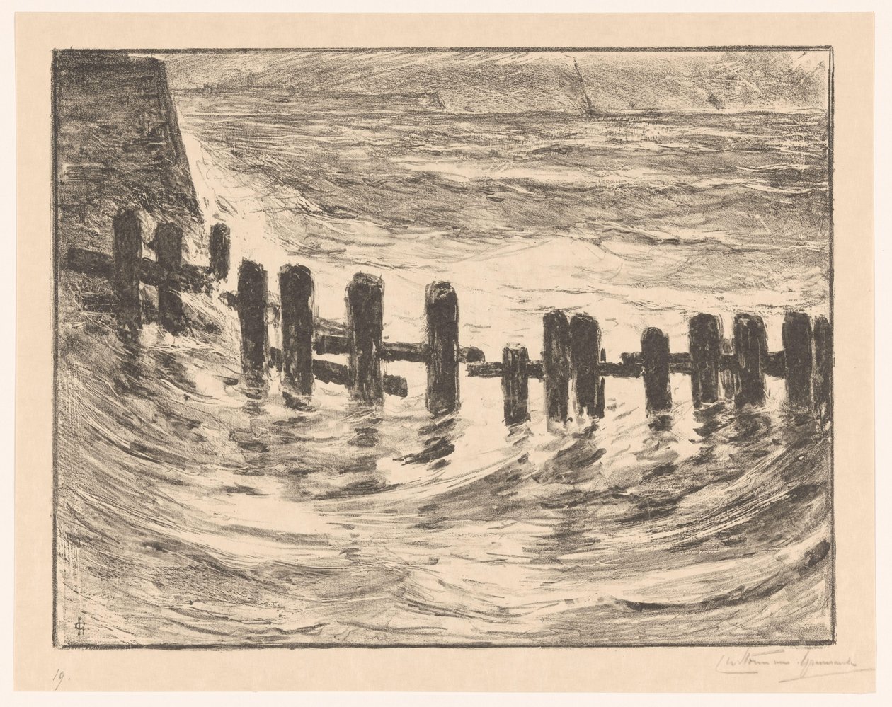 Palificazioni nella Schelda presso Vlissingen da Carel Nicolaas Storm van 