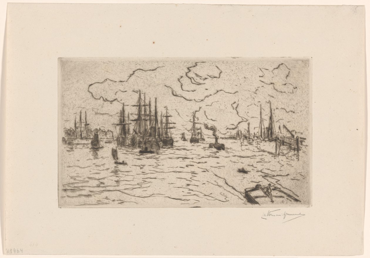 Navi sulla Mosa da Carel Nicolaas Storm van 
