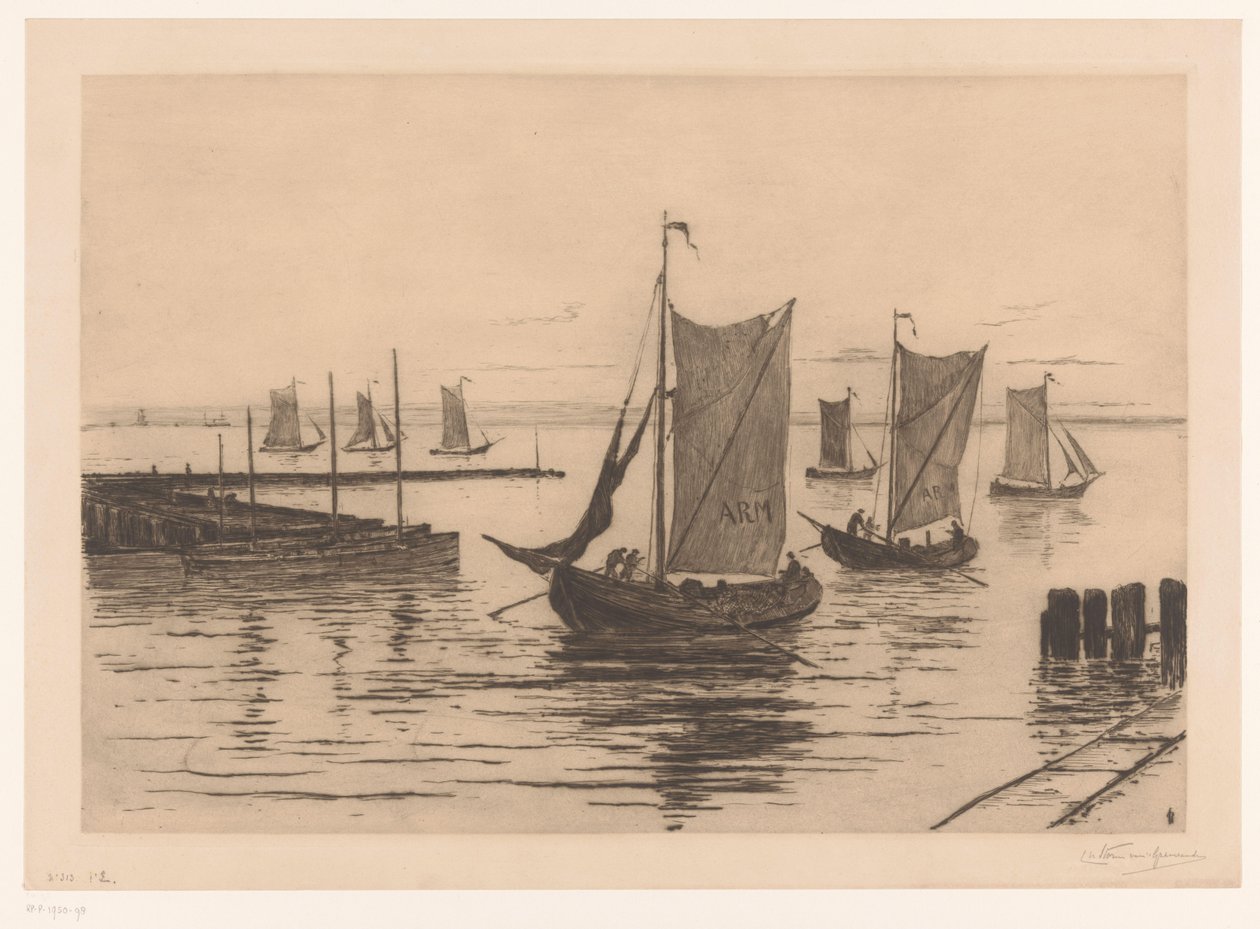 Ritorno della flotta di pescatori da Carel Nicolaas Storm van 