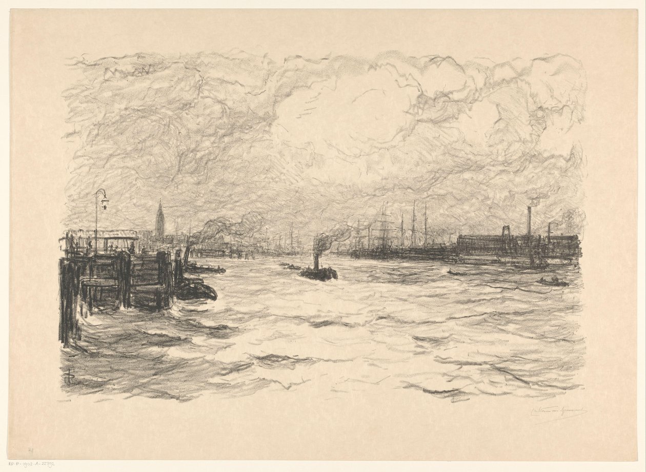 Rimorchiatore nel porto di Amburgo da Carel Nicolaas Storm van 