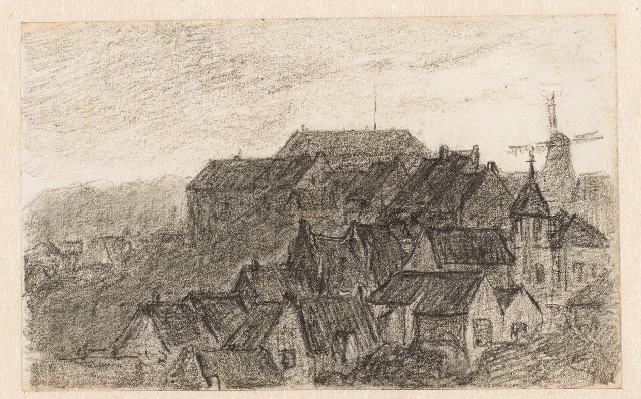 Veduta della città di Kleve con mulino da Carel Nicolaas Storm van 