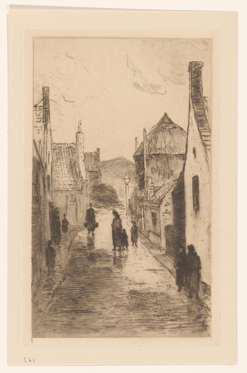 Veduta di strada a Katwijk da Carel Nicolaas Storm van 