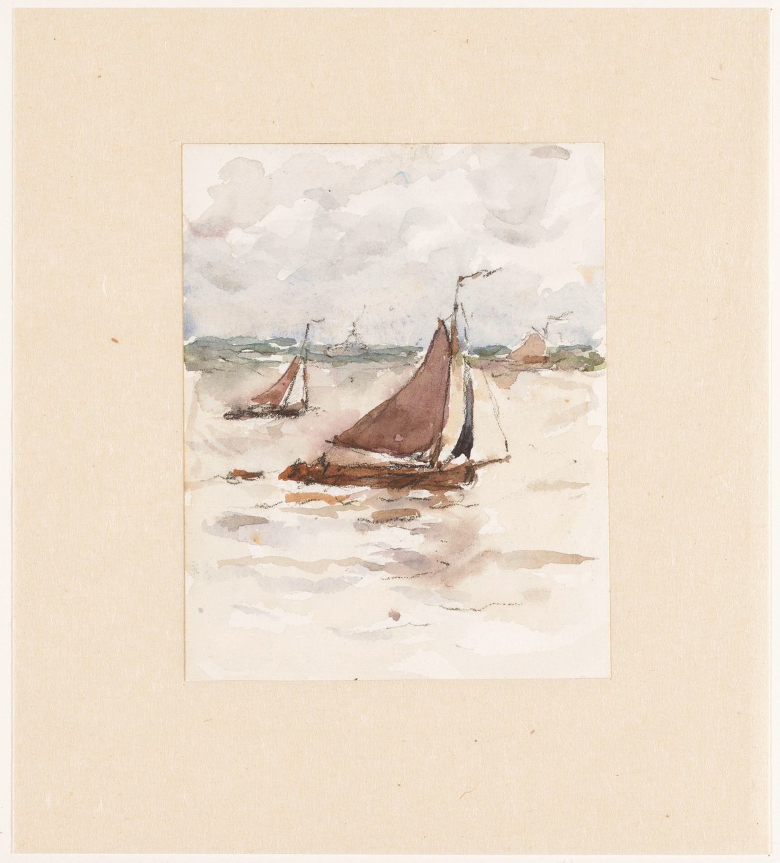 Barche da pesca a vela sul fiume Schelda da Carel Nicolaas Storm van 