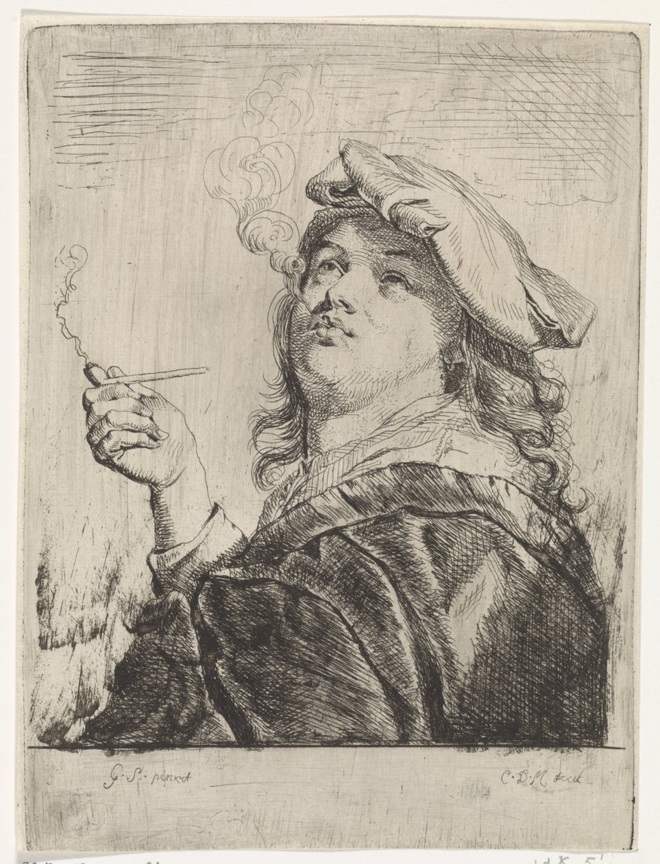 Fumatore con una pipa in mano da Carel de Moor (II)