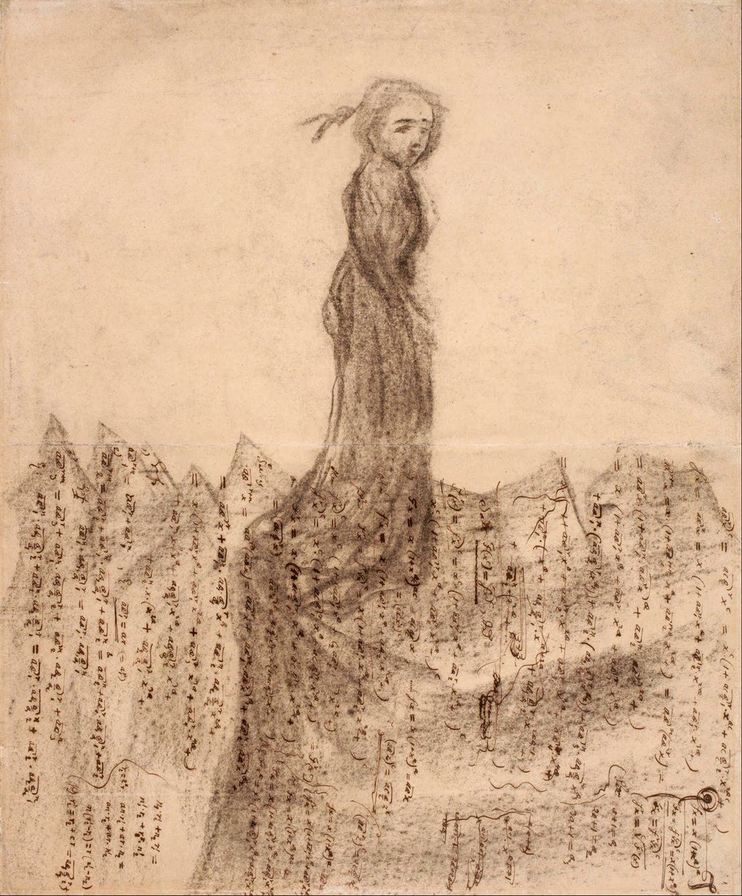 Senza titolo (donna nelle montagne di manoscritti matematici) da Carl Fredrik Hill