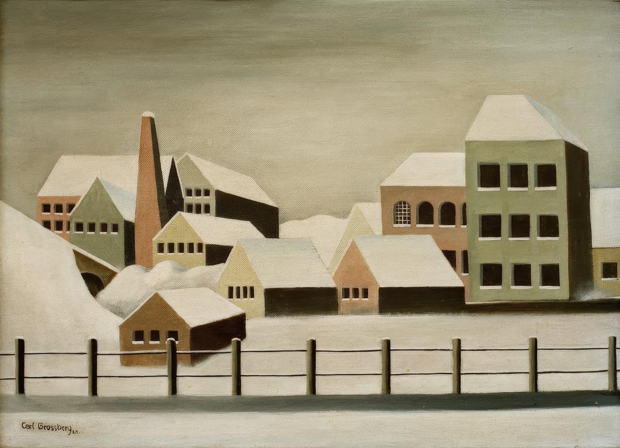 Paesaggio industriale nella neve da Carl Grossberg
