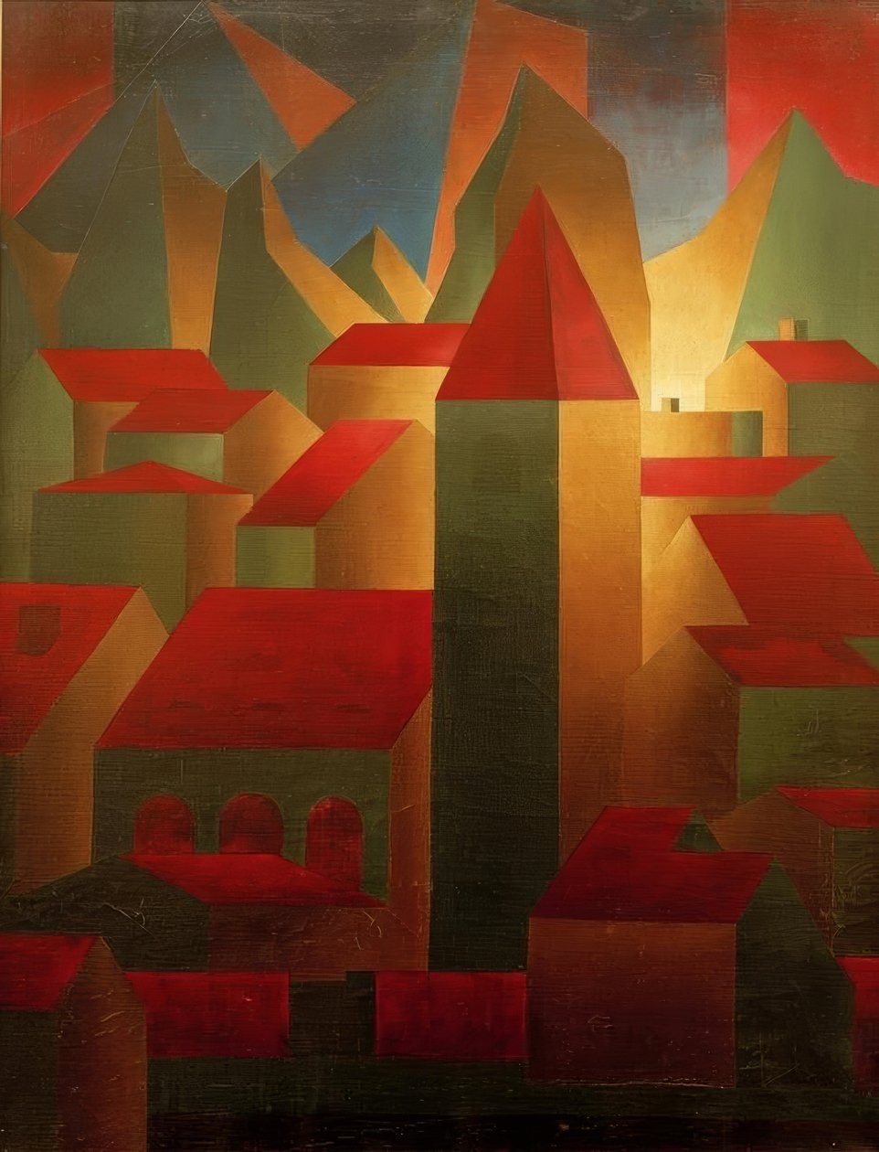 Case, torre, montagne da Carl Grossberg