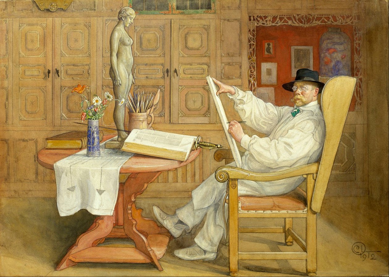 Autoritratto (Nel nuovo studio) da Carl Larsson