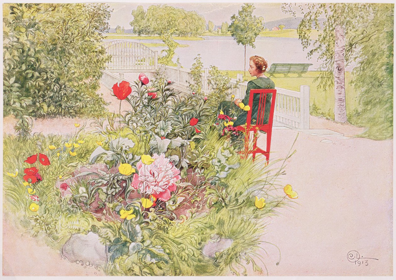 Estate a Sundborn, 1913, da un portfolio stampato commercialmente, pubblicato nel 1939 da Carl Larsson