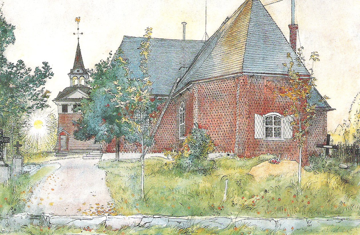 La vecchia chiesa di Sundborn da Carl Larsson