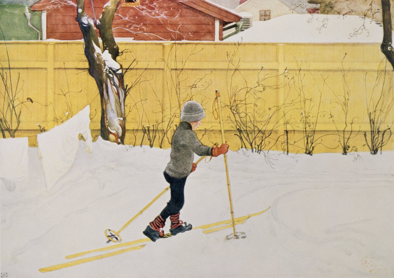 Lo sciatore, c.1909 da Carl Larsson