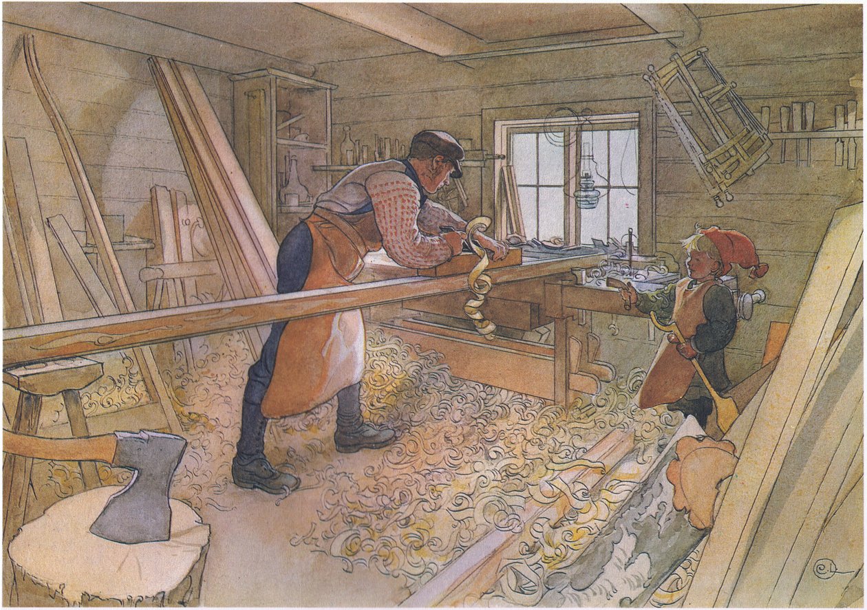 Zio Johan nella bottega della fattoria da Carl Larsson