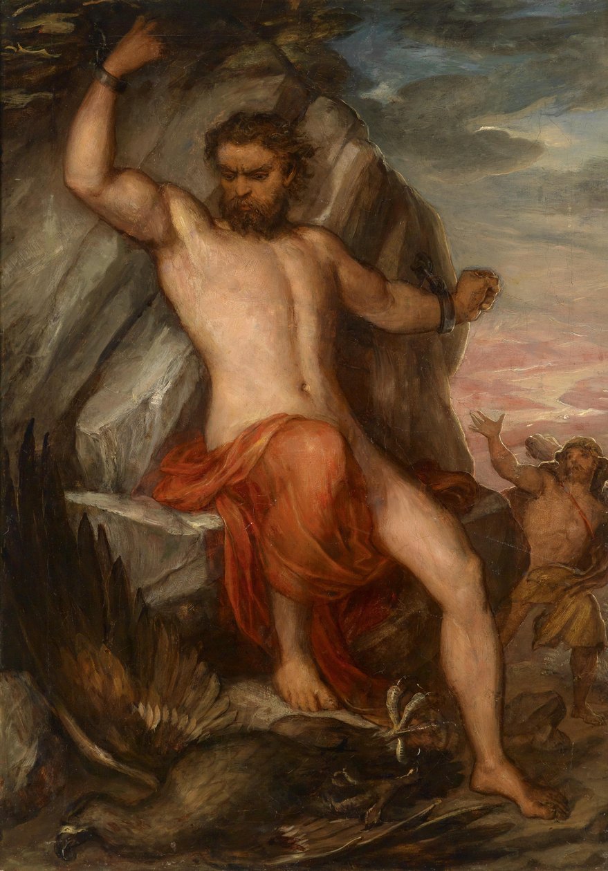 Prometeo incatenato alla roccia da Carl Rahl