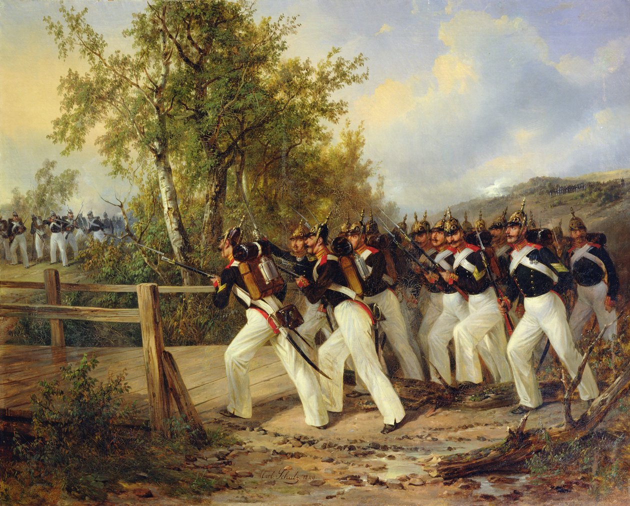 Una scena dalla vita del soldato, 1849 da Carl Friedrich Schulz