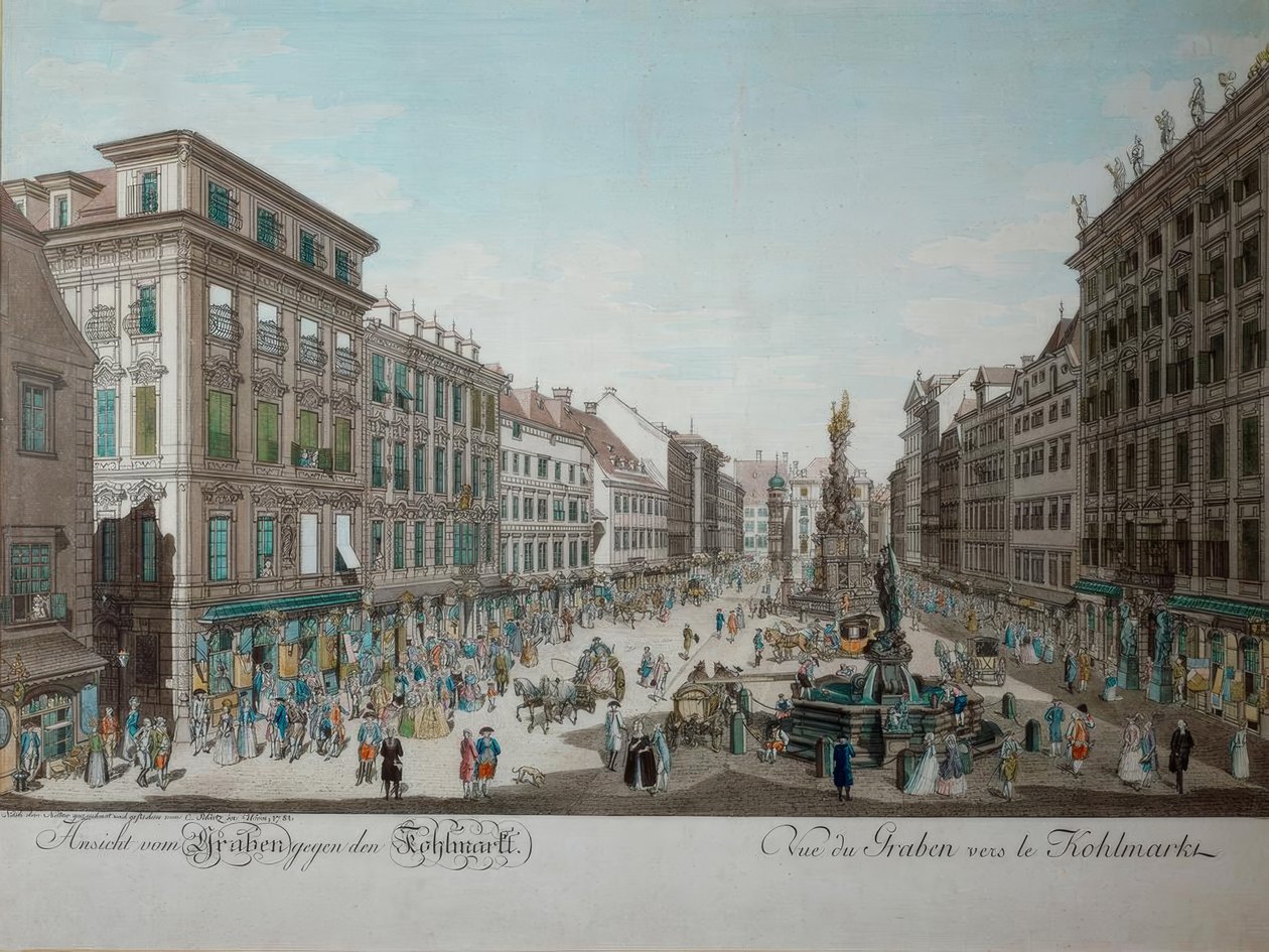 Vista del Graben verso il Kohlmarkt da Carl Schütz