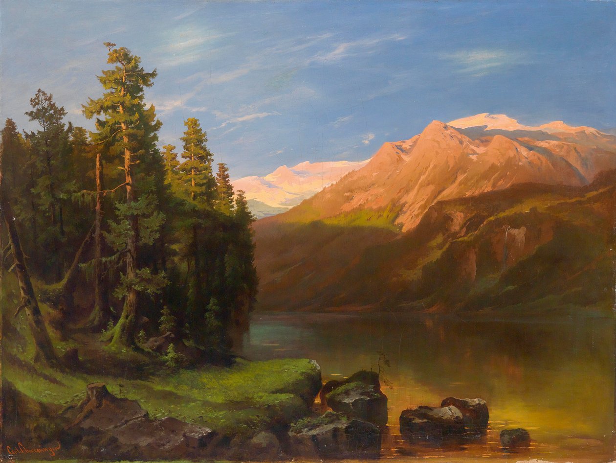 Grande paesaggio al tramonto da Carl Schweninger sen.