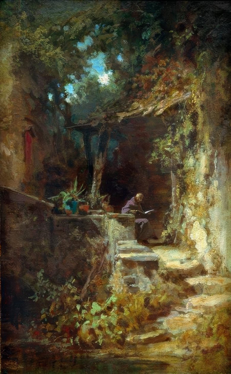 Eremita che legge da Carl Spitzweg