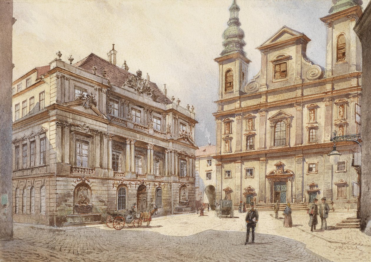 Vienna, Chiesa dei Gesuiti e vecchia Università da Carl Wenzel Zajicek