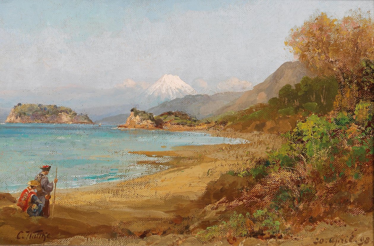 Pellegrino in viaggio verso il Monte Fuji da Carl Wuttke